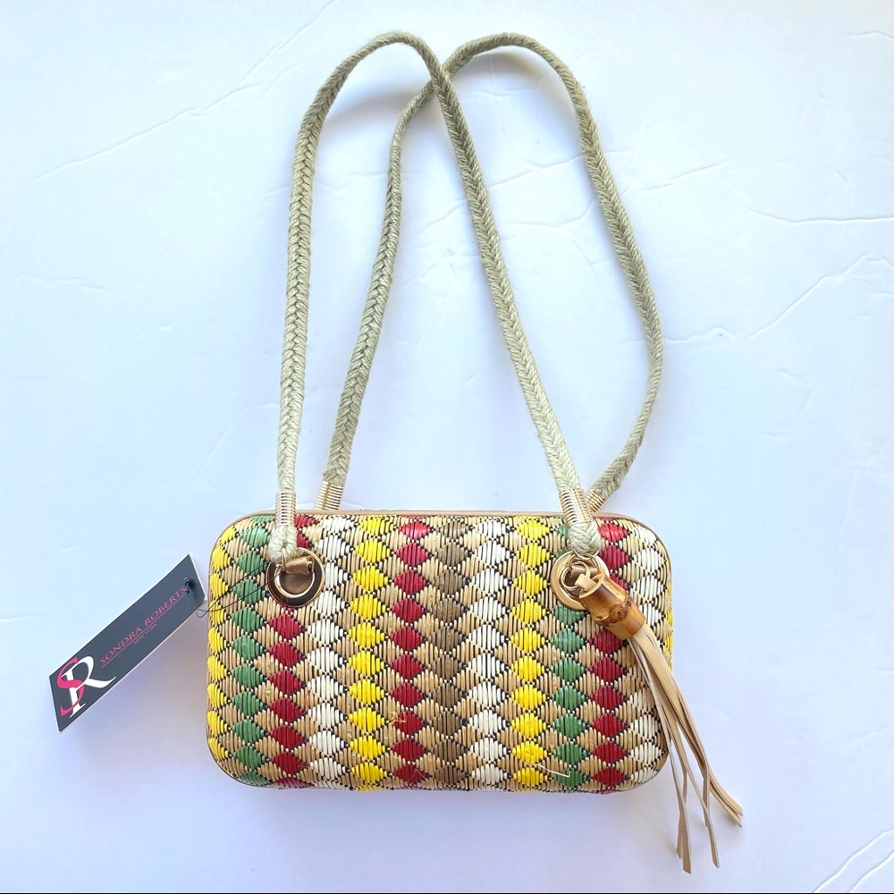 Sondra Roberts Multicolored Woven Mini Bag